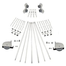 Quiet Glide Rolling Hardware Kit - Hammered Antique Brass Finish