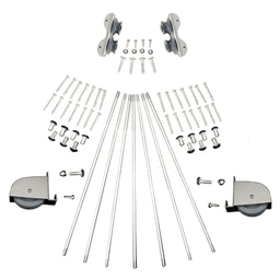 Quiet Glide ladder hardware kit with lower and upper rolling hooks and fasteners