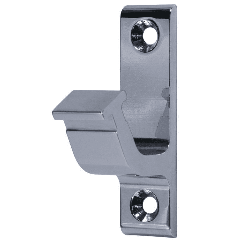 Polished Chrome Finish Hook Vertical Bracket Kit for Standard Top Rollers and Swivel Rollers - Quiet Glide Rail Bracket and Screws