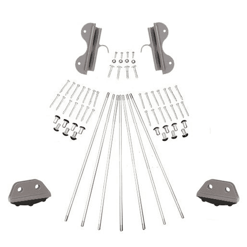 Quiet Glide ladder hardware kit, black finish for 16" wide library ladder