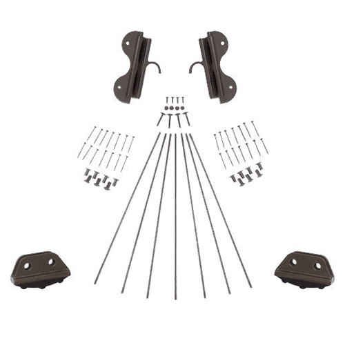 Oil Rubbed Bronze Ladder Hardware Kit for 16" Wide Library Ladder with 2 Adjustable Hooks and Non-Skid Feet