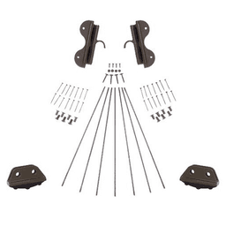 Oil Rubbed Bronze Ladder Hardware Kit for 16" Wide Library Ladder with 2 Adjustable Hooks and Non-Skid Feet
