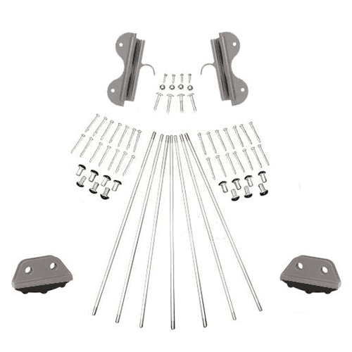 Ladder Hardware Kit with Adjustable Hooks, Non-Skid Feet, and Rung Support Rod