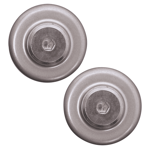 Quiet Glide Rail End Cap Stop Kit in Black Finish - Standard Style A End Cap - 2 Bolts, 2 End Caps, and 2 Stops Included
