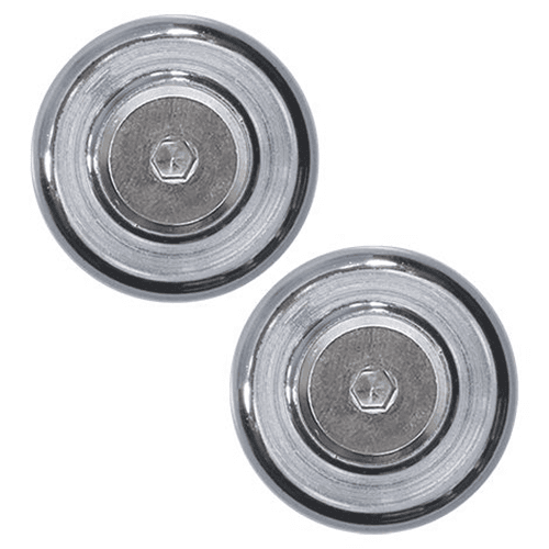 Quiet Glide Rail End Cap Stop Kit in Polished Chrome Finish