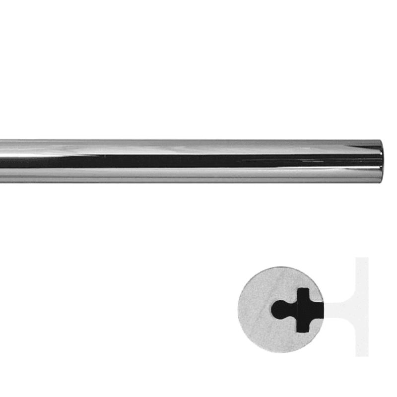 72" Extension Rail for Rolling Library Ladder in Polished Chrome Finish