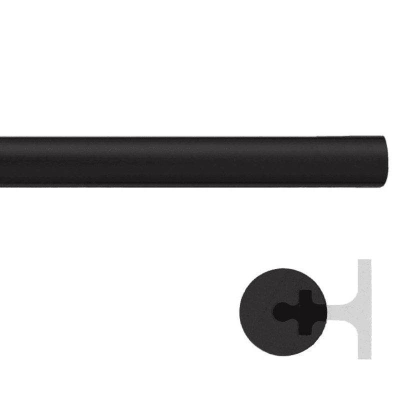 6'''' Solid Aluminum Rail for Library Ladder - Black Finish