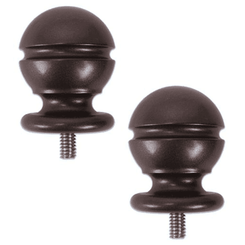 Oil Rubbed Bronze Rail End Cap Kit with 1-1/2" Ball and 2 End Caps by Quiet Glide