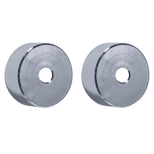 Polished Chrome Rail End Cover Kit for Quiet Glide Rolling Ladders - Includes 2 Bolts and 2 Cover Caps