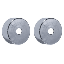 Polished Chrome Rail End Cover Kit for Quiet Glide Rolling Ladders - Includes 2 Bolts and 2 Cover Caps
