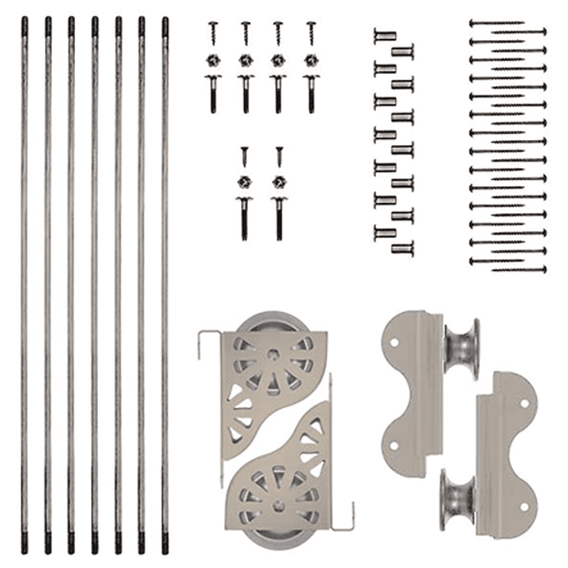 Quiet Glide Rolling Hook Ladder Hardware Kit in Black Finish