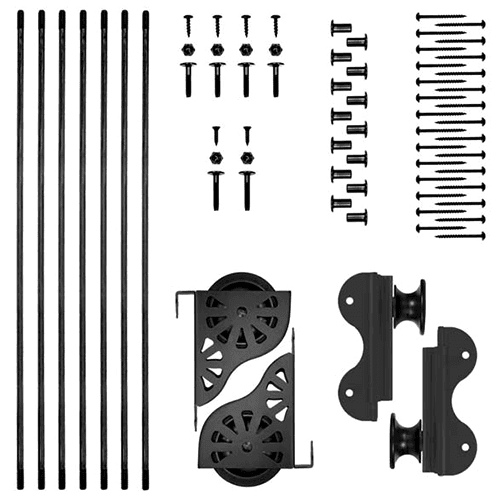 Quiet Glide Rolling Hook Ladder Hardware Kit in Black Finish for 20" Wide Library Ladder