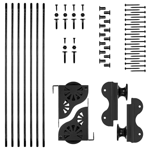 20" Wide Library Ladder Hardware Kit with Brake and Rung Support