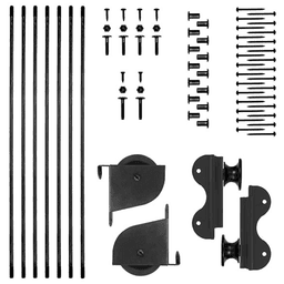 Contemporary Rolling Hook Ladder Hardware Kit in Black Finish