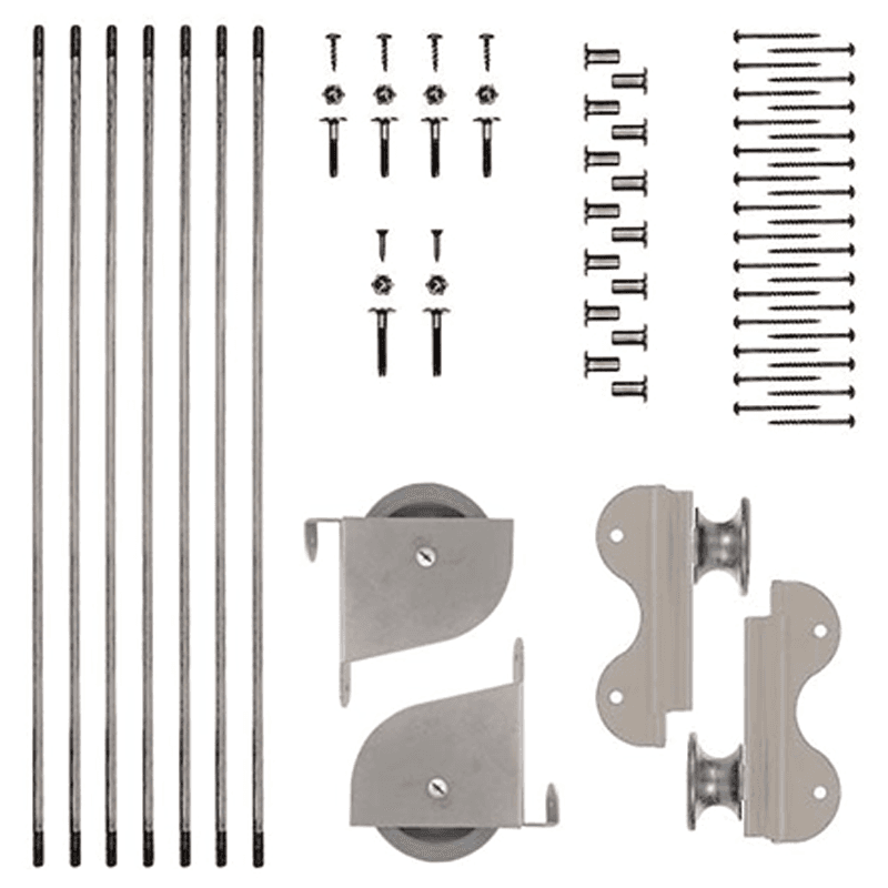 Hardware kit for 16" wide library ladder, black finish