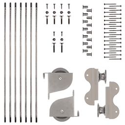 Rolling Hook Ladder Hardware Kit with Brake for 20" Wide Library Ladder, Black Finish