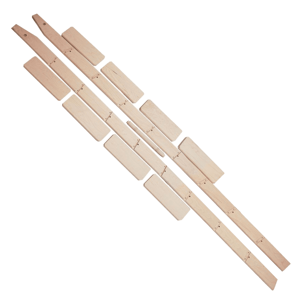 Quiet Glide 9'''' x 16" Wide Maple Library Ladder - Unassembled