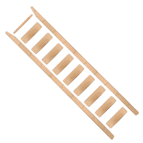 Quiet Glide Unassembled Library Ladder - 10'' x 20" Maple Steps