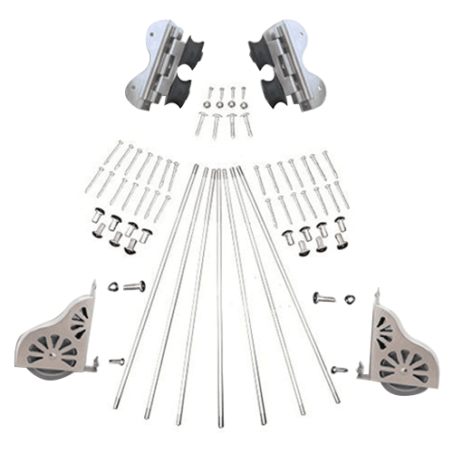 Quiet Glide Swivel Rolling Hardware Kit in Satin Nickel Finish for 20" Wide Library Ladder