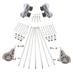 Quiet Glide Swivel Rolling Hardware Kit in Satin Nickel Finish for 20" Wide Library Ladder