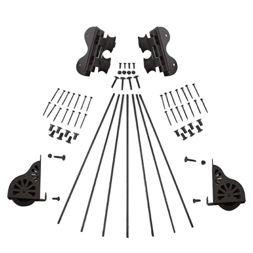 Close-up of solid aluminum rail and patented Quiet Glide technology