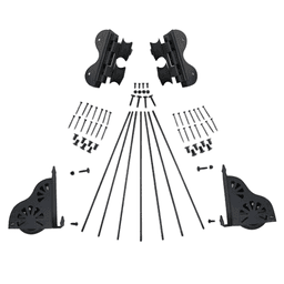 QG Swivel Rolling Hardware Kit with Brake and Solid Aluminum Rail