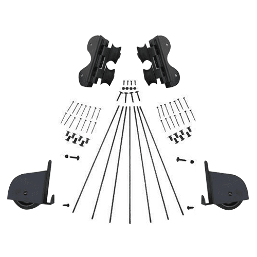 Contemporary Swivel Rolling Hardware Kit in Black Finish for 20" Wide Library Ladder