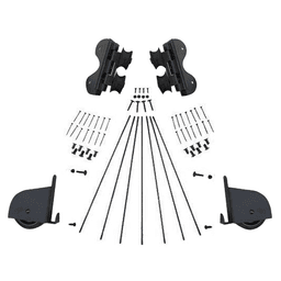 Contemporary Swivel Rolling Hardware Kit in Black Finish for 20" Wide Library Ladder