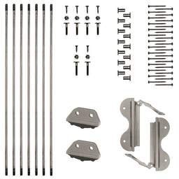 Quiet Glide Stationary Mount Hardware Kit for 20" Wide Library Ladder in Black Finish - Upper Mount Assembly
