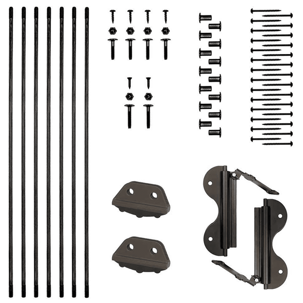 Hardware Kit includes 2 Upper Stationary Mount Assemblies, 2 Non-Skid Ladder Feet and 7 Wide Rung Support Kit