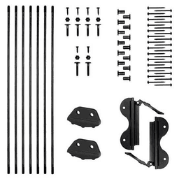 Quiet Glide Stationary Mount Hardware Kit for 20" Wide Library Ladder in Black Finish - Rung Support Kit