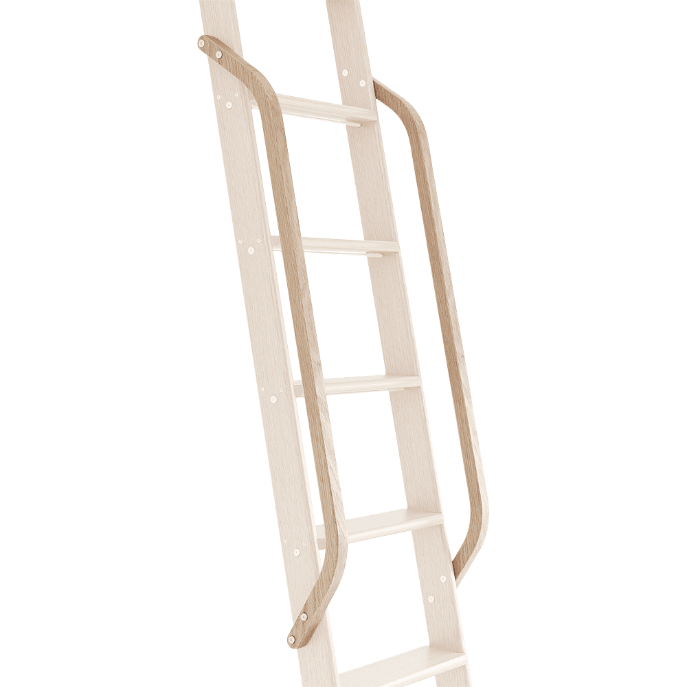 47" Wooden Handrail with Satin Nickel Bolt, Clear Coat Finish, Red Oak Main - Image