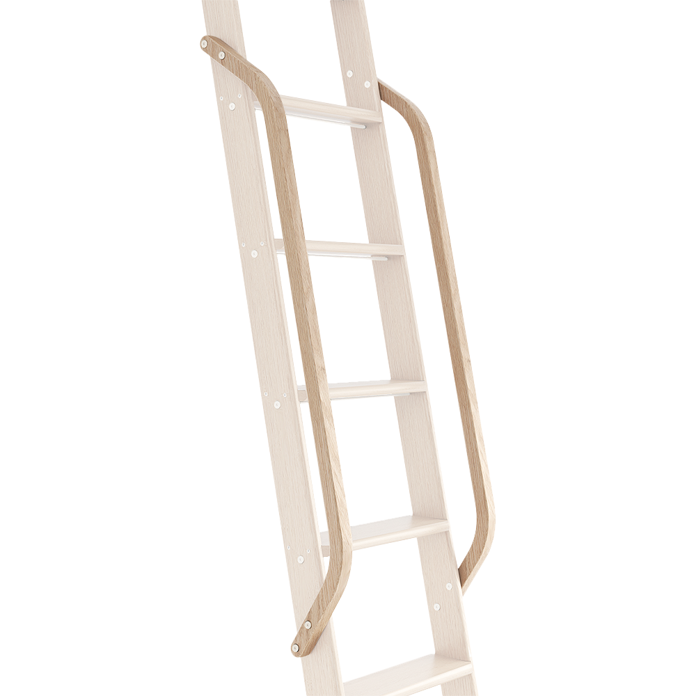 47" Wooden Handrail with Satin Nickel Bolt, Clear Coat Finish, Red Oak Main - Image