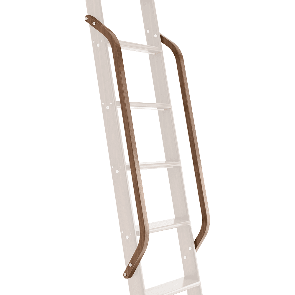 47" Wooden Handrail with Satin Nickel Bolt, Clear Coat Finish, Walnut Main - Image