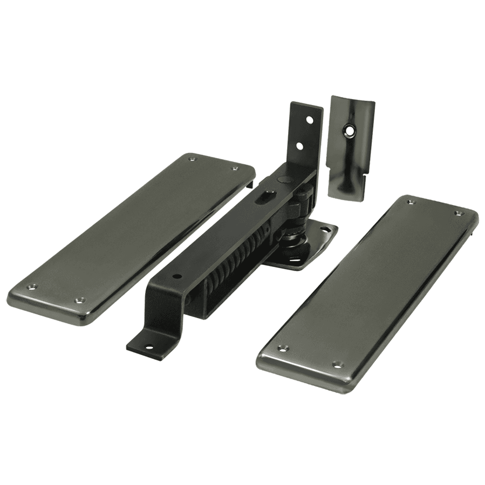 DASH95 Double-Action Spring Hinge, 3-3/4" x 9-1/4", Antique Nickel Main - Image