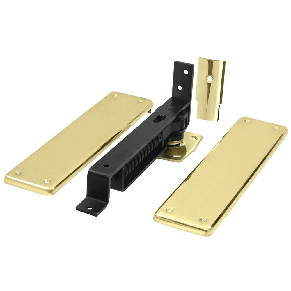 DASH95 Double-Action Spring Hinge, 3-3/4" x 9-1/4", Polished Brass Main - Image