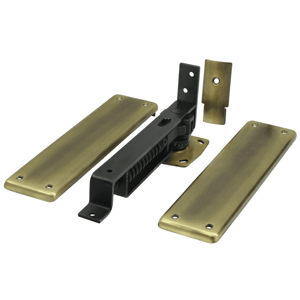 DASH95 Double-Action Spring Hinge, 3-3/4" x 9-1/4", Antique Brass Main - Image