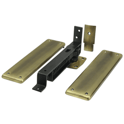 DASH95 Double-Action Spring Hinge, 3-3/4" x 9-1/4", Antique Brass Main - Image