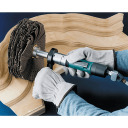 High torque air motor with arbor (1" dia.) for mounting up to six coated abrasive stars