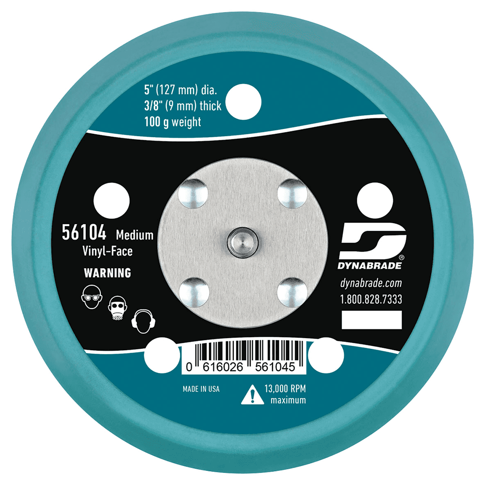 5" PSA Vacuum Disc Backing Pad with 5 holes for optimum vacuum capabilities and consistent, swirl-free finishes.