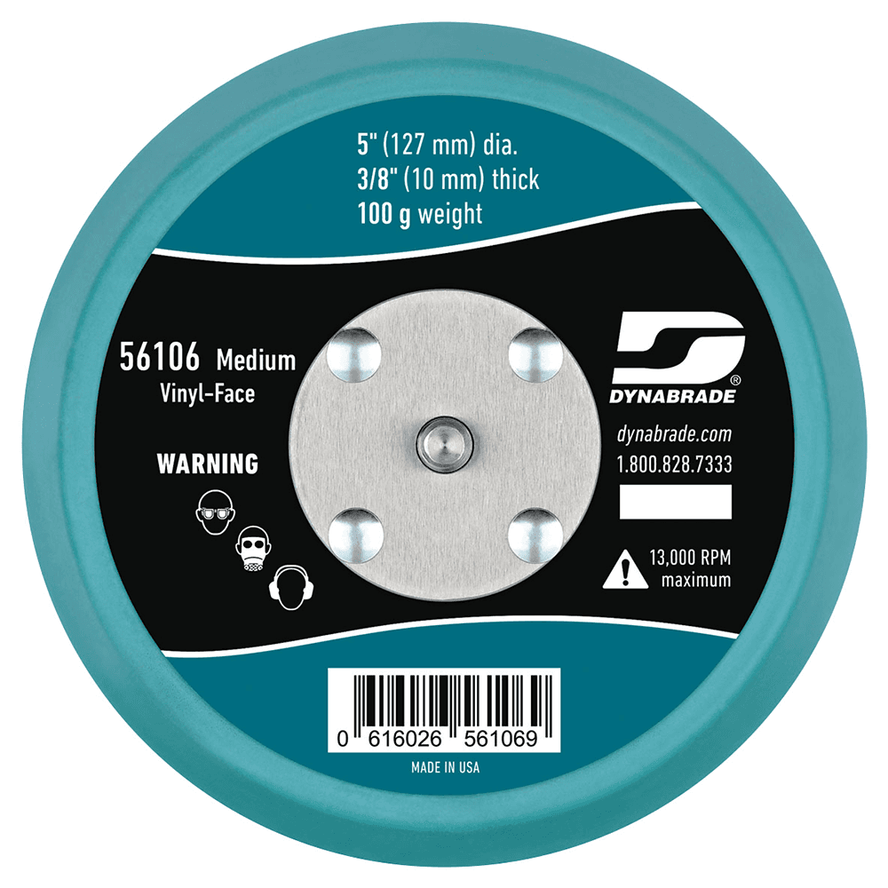 Dynabrade 5" PSA Non-Vacuum Disc Backing Pad - Exclusive Single-Piece Hub Design Reduces Pad Vibration and Ensures Smooth Performance