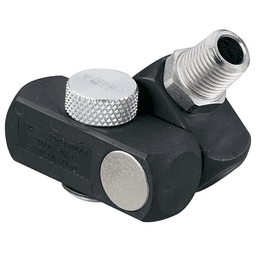 Dynabrade 1/4" Dynaswivel Double Pivot Flow Control Air Line Connector - Non-marring composite construction