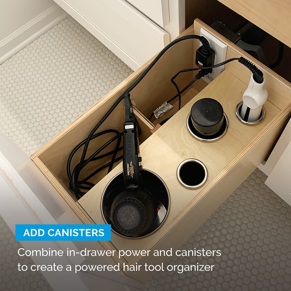 Docking Drawer Blade In-Drawer Outlet with 20-amp 2 AC - GFCI, Black Alt 5 - Image