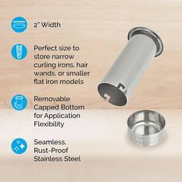 0024-00502 2" Round Capped Bottom Docking Drawer Canister, Stainless Steel Alt 5 - Image