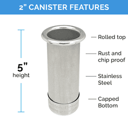 0024-00502 2" Round Capped Bottom Docking Drawer Canister, Stainless Steel Alt 6 - Image
