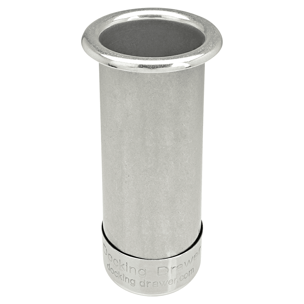0024-00502 2" Round Capped Bottom Docking Drawer Canister, Stainless Steel Main - Image