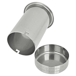 0024-00503 3" Round Capped Bottom Docking Drawer Canister, Stainless Steel Alt 1 - Image