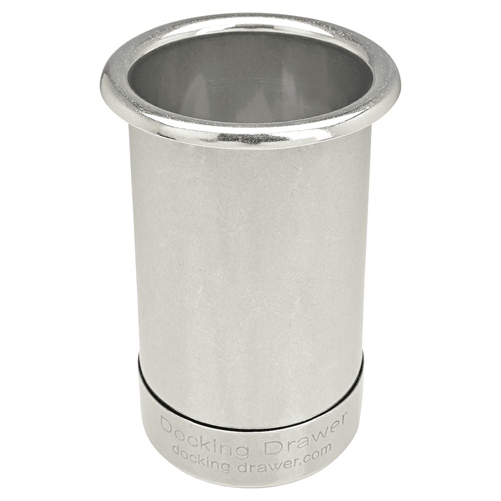 0024-00503 3" Round Capped Bottom Docking Drawer Canister, Stainless Steel Main - Image