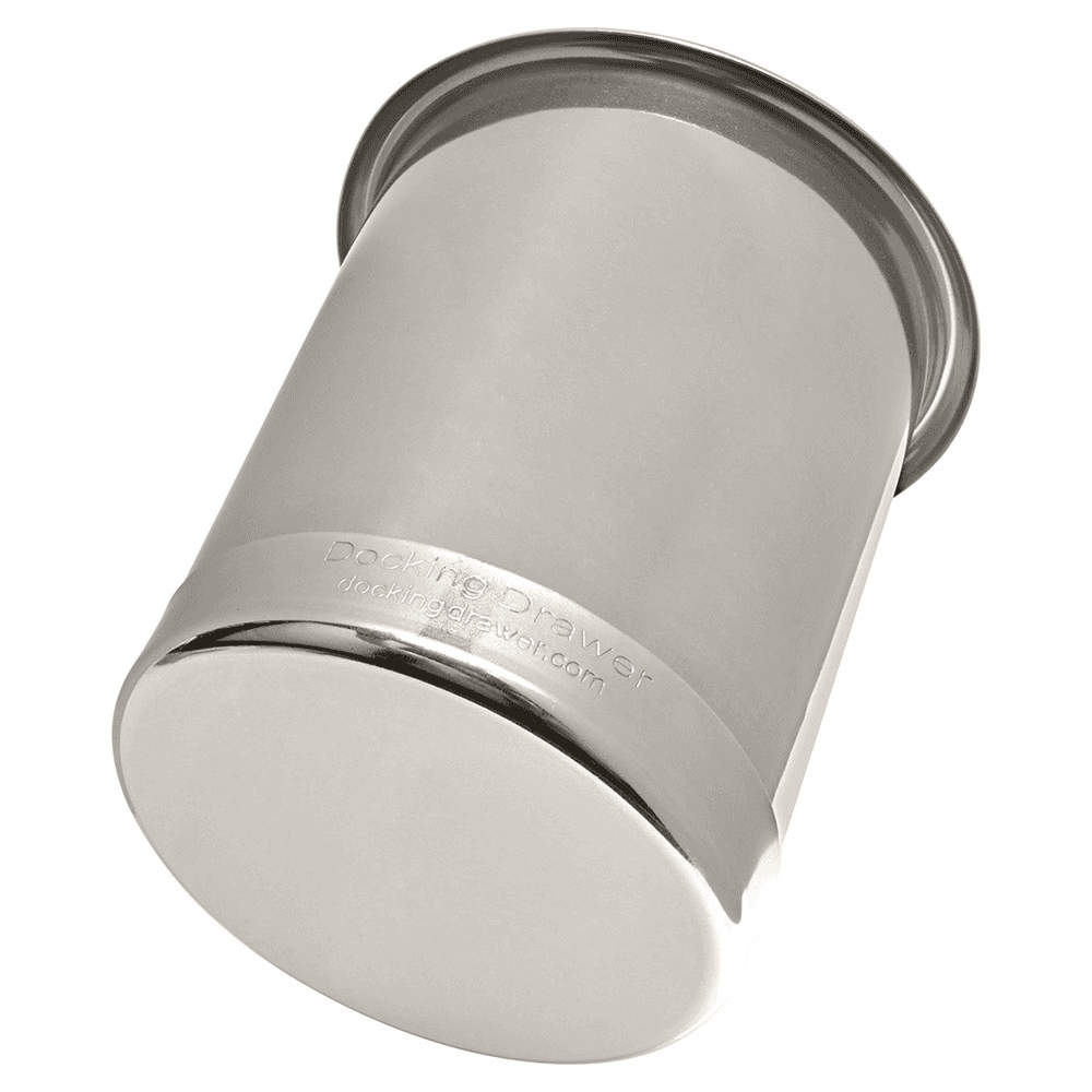 5" Round Capped Bottom Docking Drawer Canister, Stainless Steel Alt 2 - Image