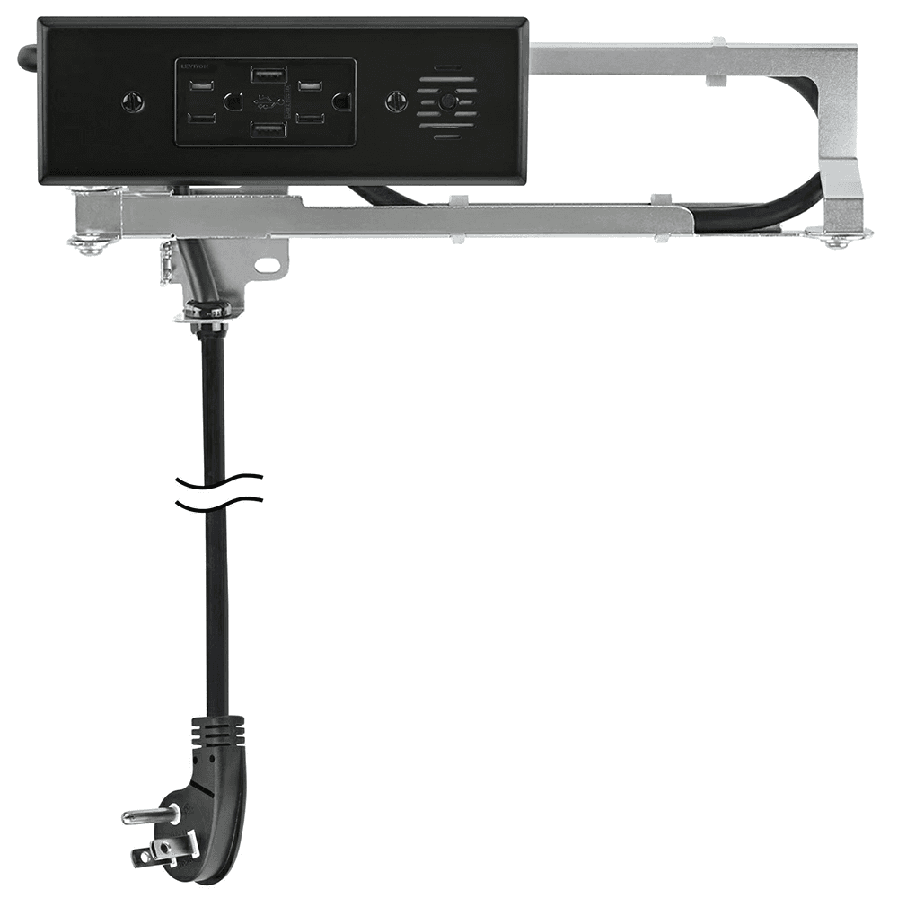 Docking Drawer Blade In-Drawer Outlet with 2 15-amp AC outlets and 2 USB-A ports, White - Alt Image 1